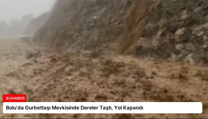 Bolu’da Gurbettaşı Mevkisinde Dereler Taştı, Yol Kapandı