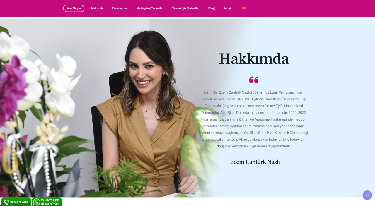 İzmir’in Öne Çıkan Dermatoloji Uzmanı: Uzm. Dr. Ecem Cantürk Nazlı