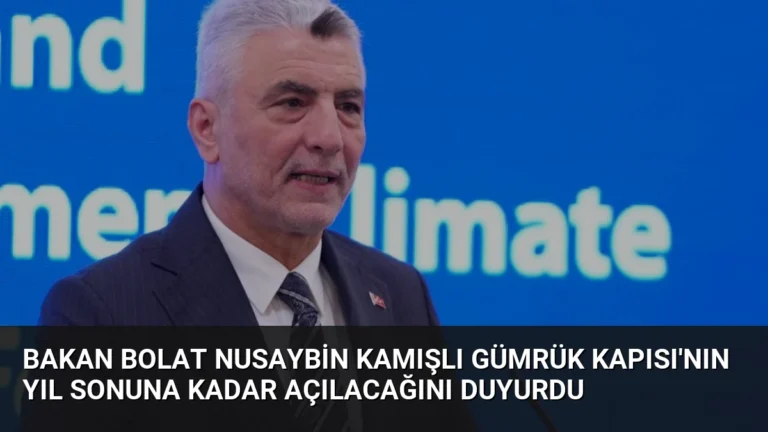 Bakan Bolat Nusaybin Kamışlı Gümrük Kapısı’nın Yıl Sonuna Kadar Açılacağını Duyurdu