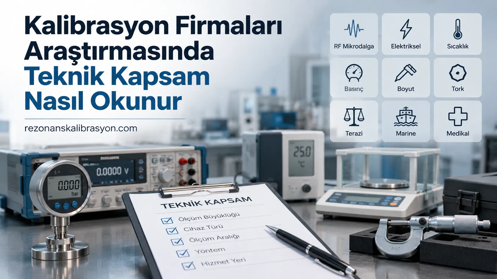 Kalibrasyon Firmaları Araştırmasında Teknik Kapsam Nasıl Okunur