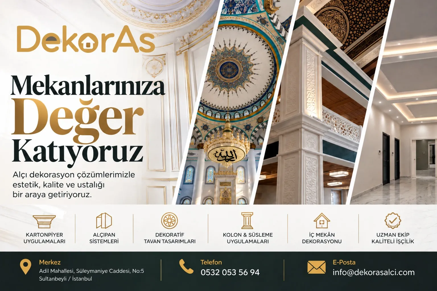 Dekoras Alçı ile Klasik Mimari Detaylar Modern Yaşam Alanlarıyla Buluşuyor